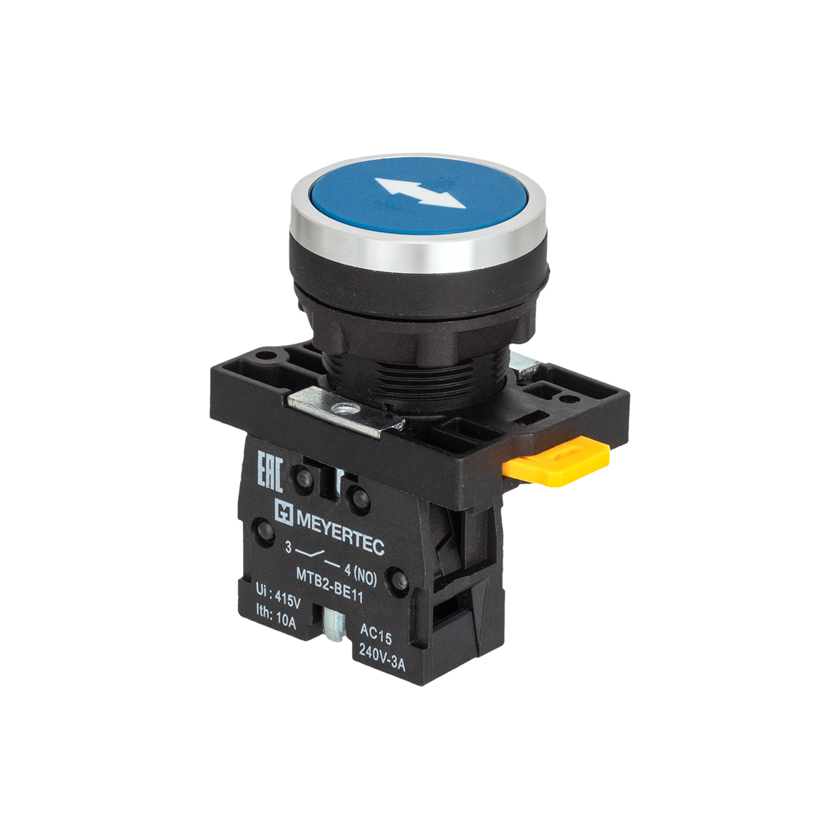 Кнопка плоская синяя, маркировка "стрелка вверх-вниз",  1NO, IP54, пластик Meyertec MTB2-EA61781 фото