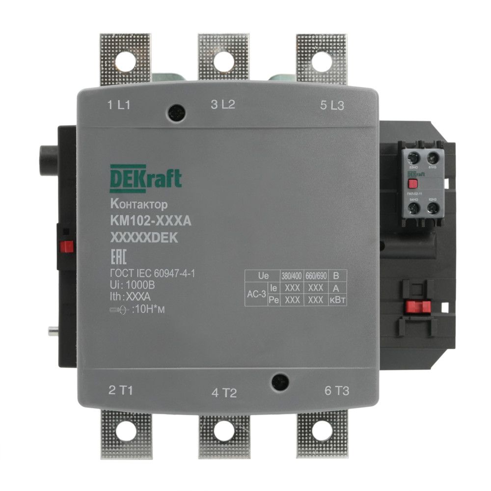 Контактор 500А 380В АС3 АС4 1НО+1НЗ КМ-102 фото