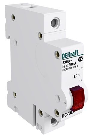 Лампа сигнальная на DIN-рейку 1P КРАСНАЯ LED ЛС-101 220В фото