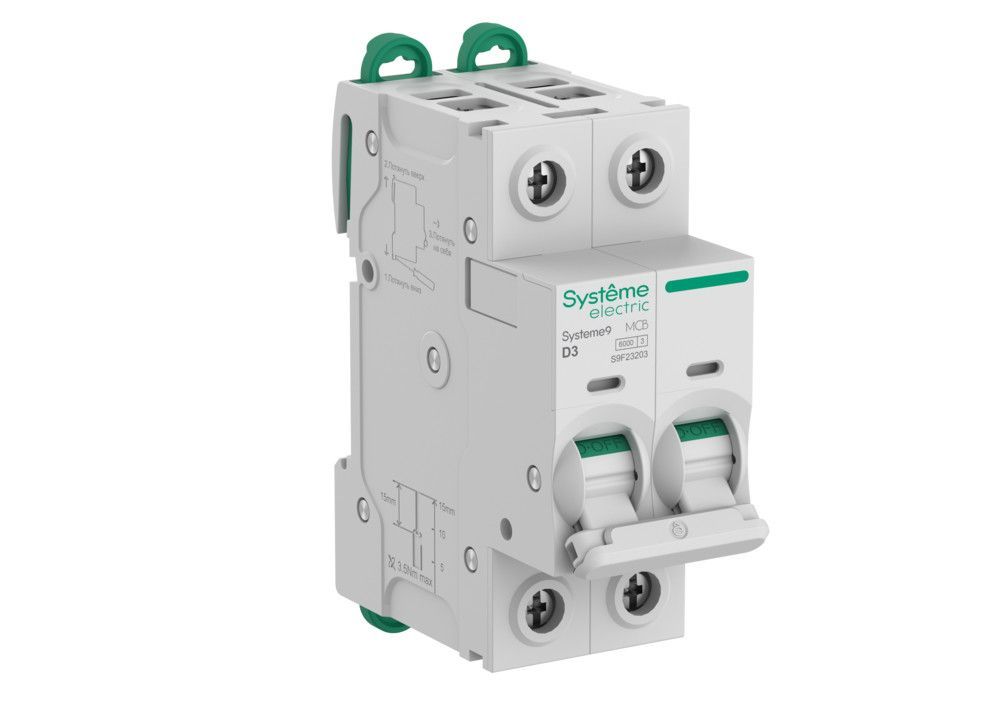 Systeme9 Автоматический выключатель (АВ) D 3A 2P 6kA 400В фото