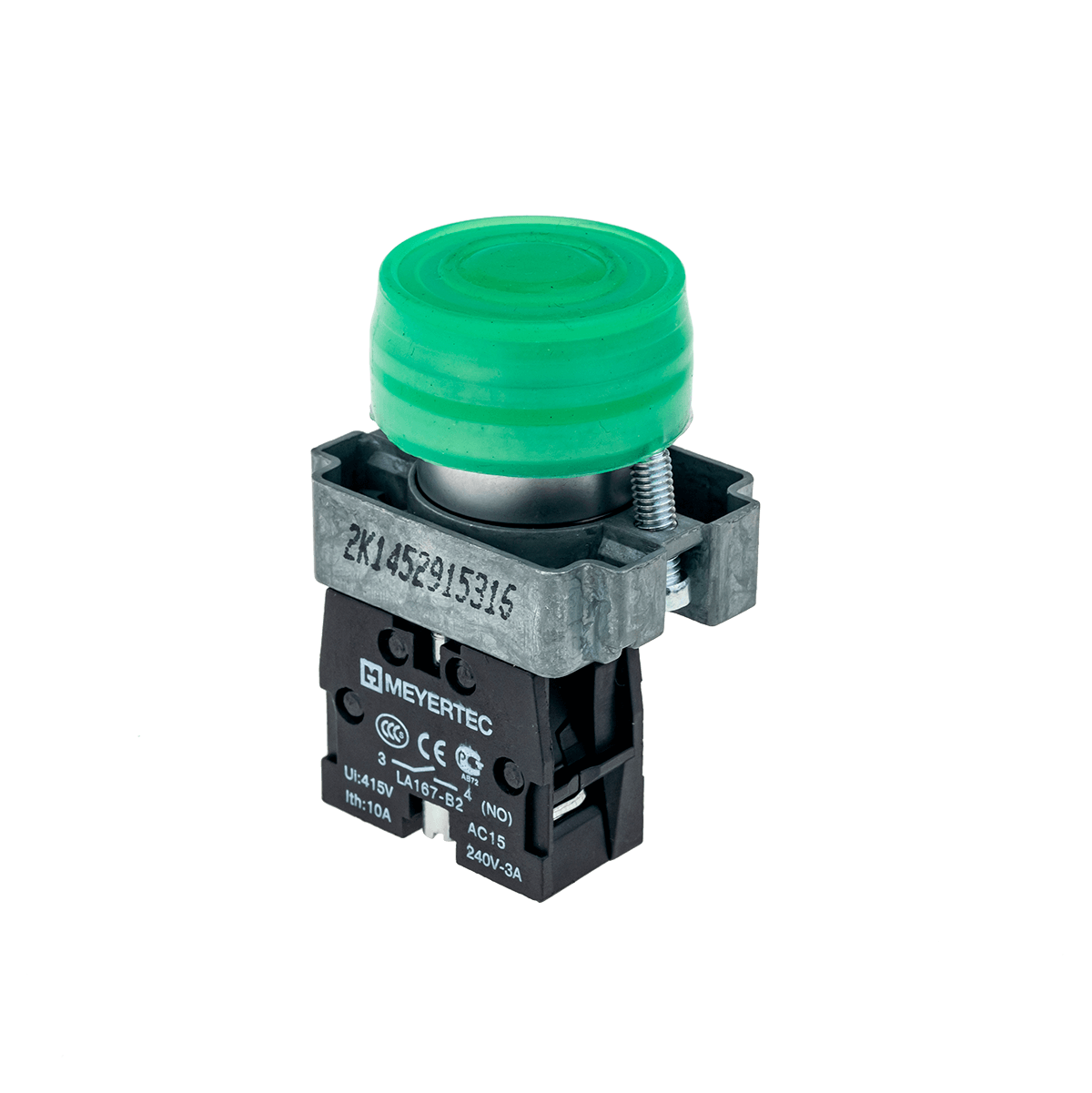 Кнопка в кожухе, зеленая 1NO Meyertec MTB2-BPZ113