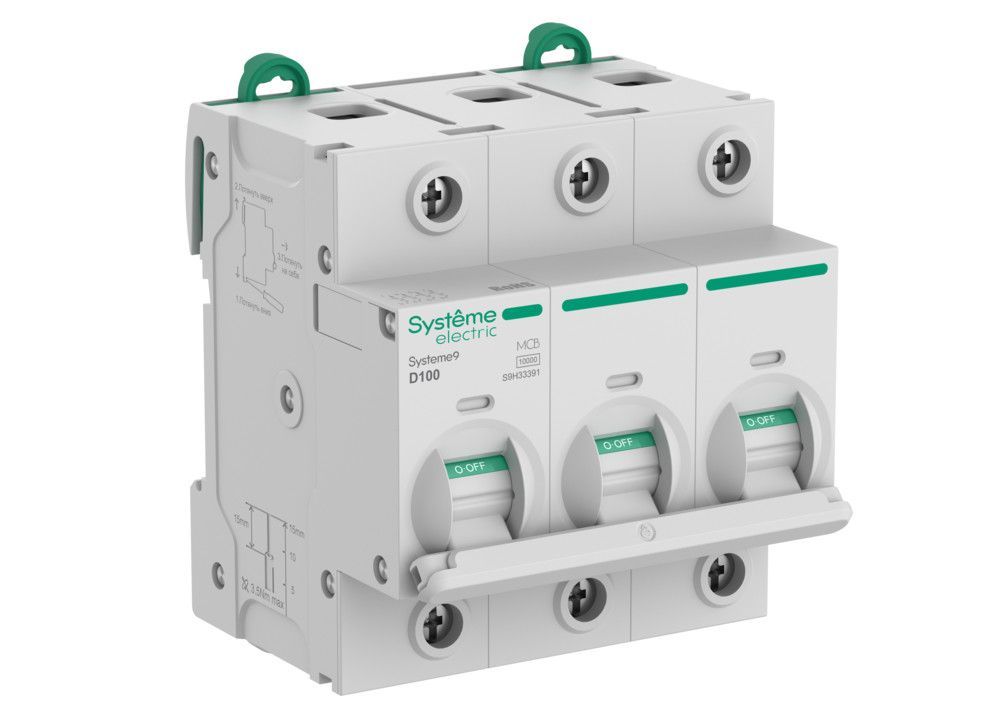 Systeme9 Автоматический выключатель (АВ) 27мм D 100A 3P 10 kA 400В фото