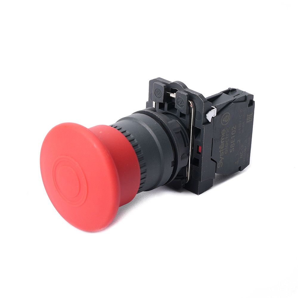 Кнопка аварийного останова SB5 в сборе 22мм 40мм тяни-толкай пластик 1НЗ фото