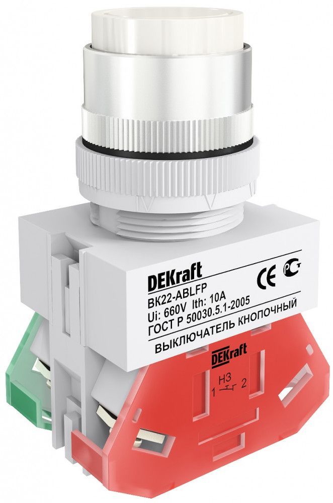 Выкл. кноп. ABLFP D22 БЕЛЫЙ 220В ВK-22