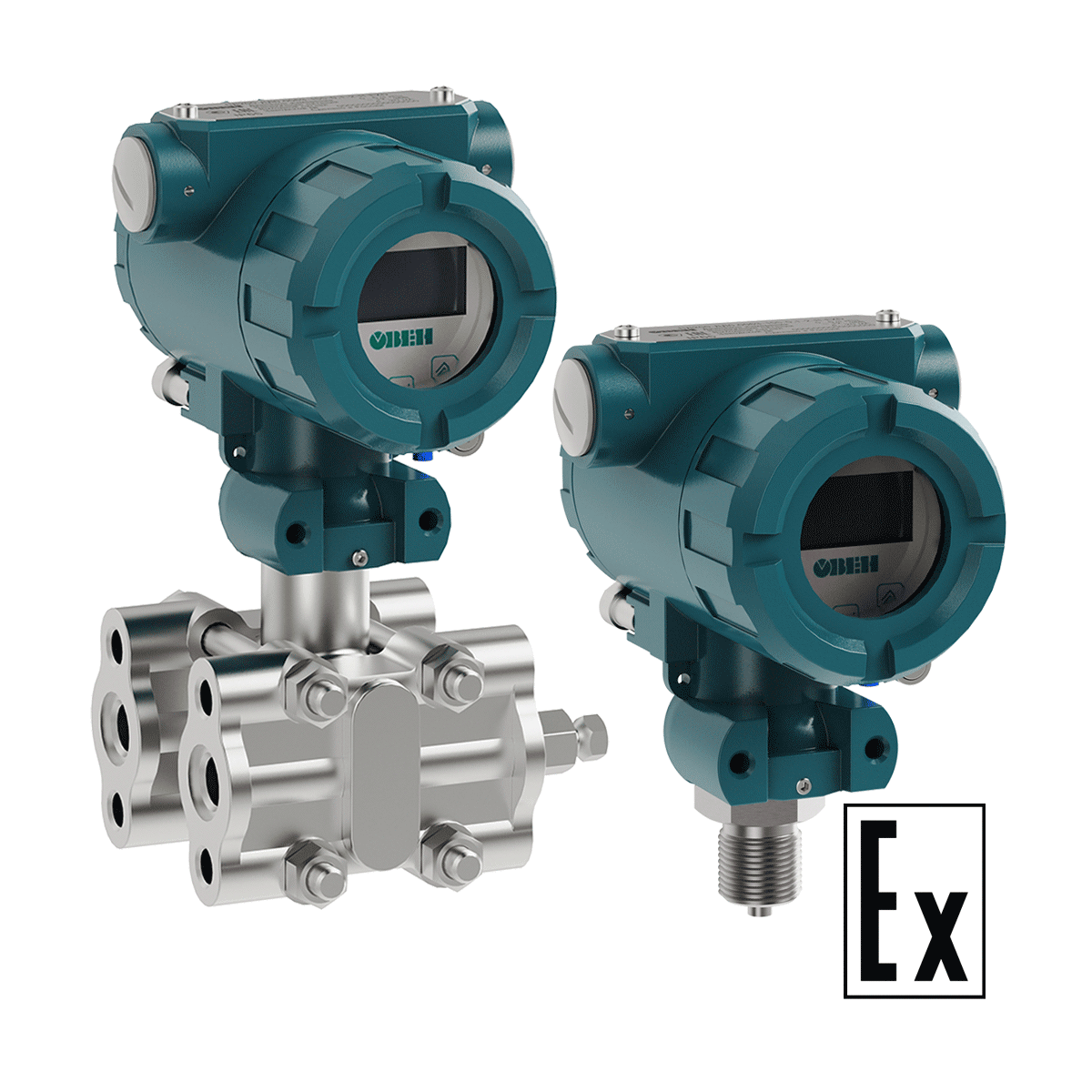 Датчик давления с ЖК-индикацией и перенастройкой в исполнении EXD ОВЕН ПД100И-ДА2,5-185-0,5-2-ЕХD