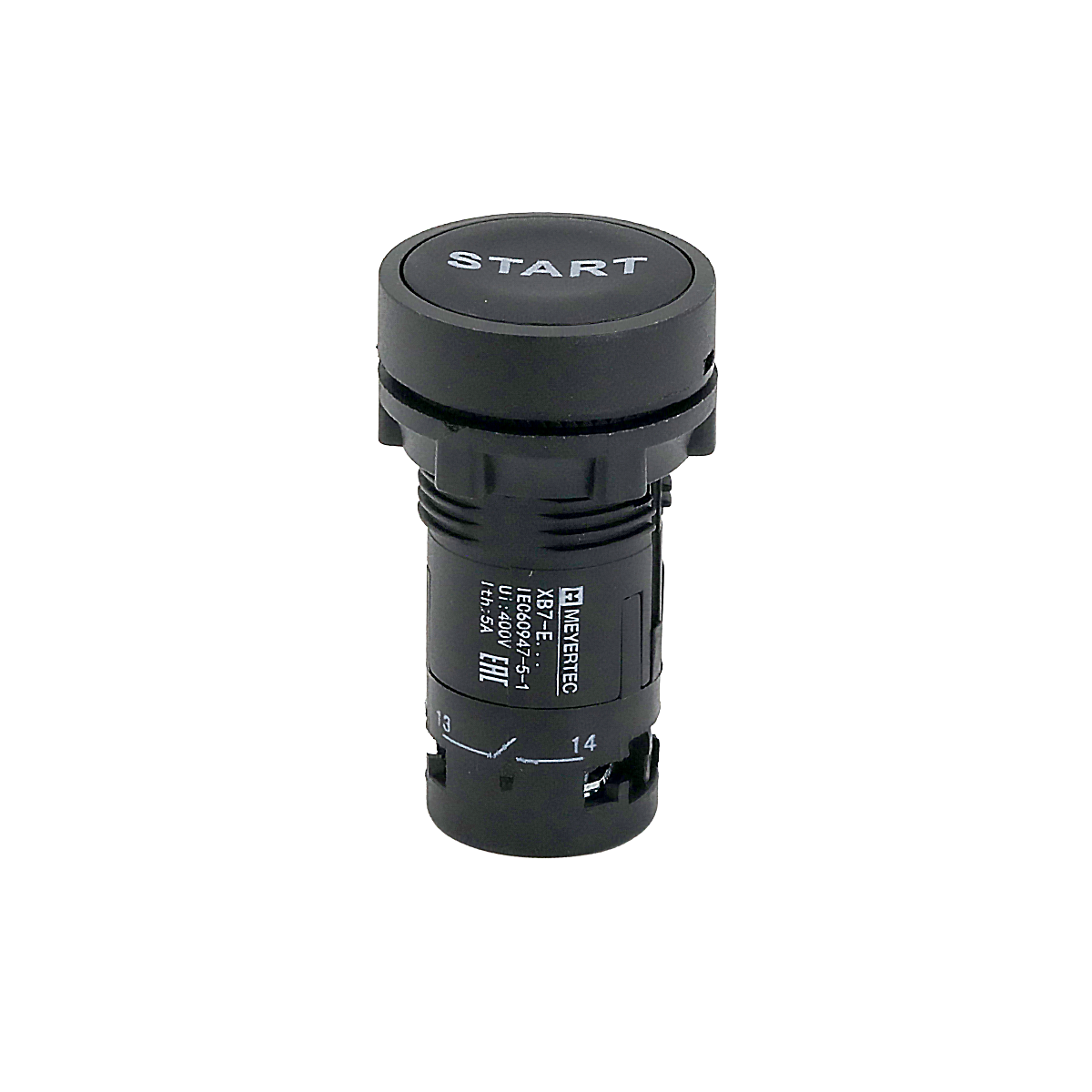 Кнопка плоская черная, маркировка "START", 1NO, IP54, пластик Meyertec MTB7-EA21861