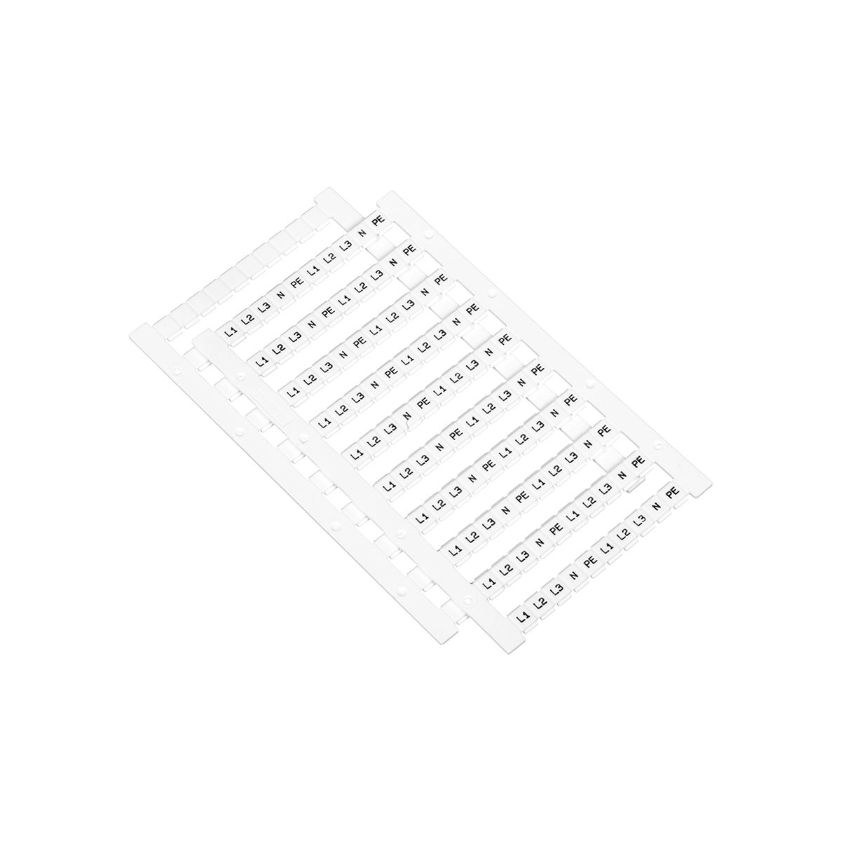 Маркировка пружинных клемм 2.5мм², L1, L2, L3, N, PE (уп. 100 шт.) Meyertec MTS-2.5ML