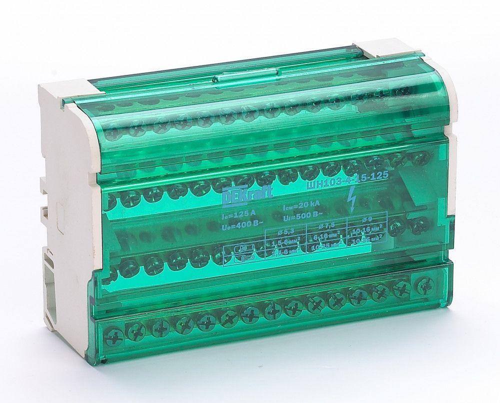 Кросс-модуль на DIN-рейку 4х15 групп, 125А ШН-103 фото