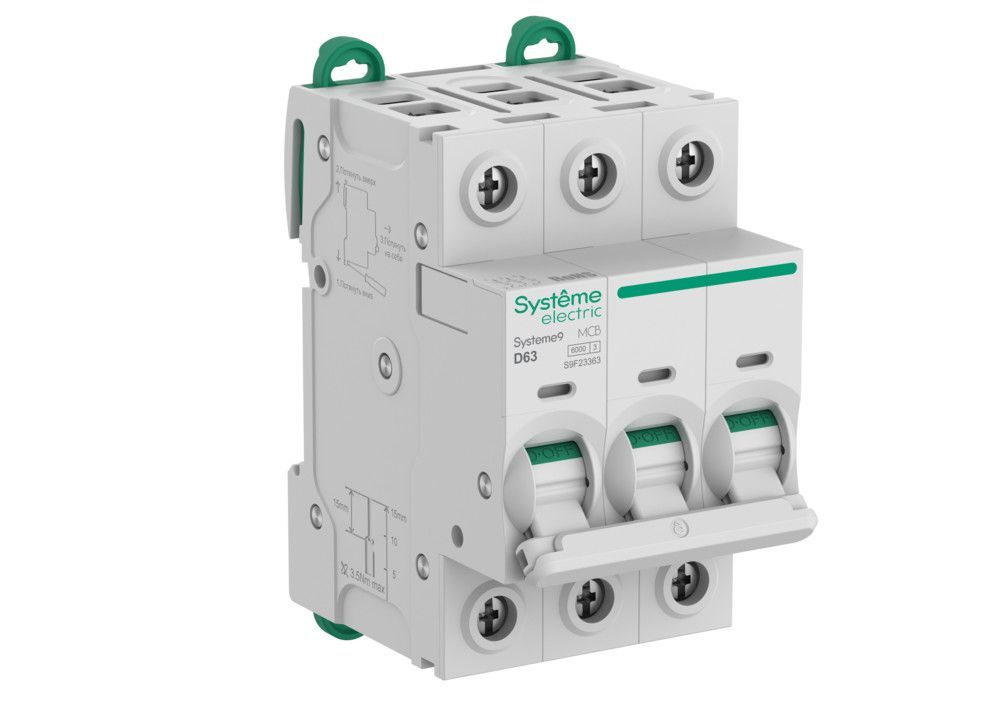 Systeme9 Автоматический выключатель (АВ) D 63A 3P 6kA 400В