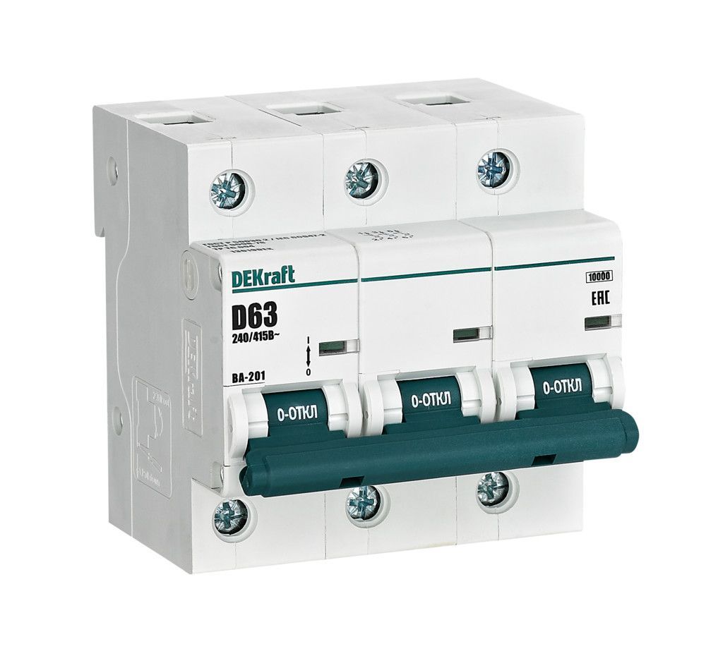 Автоматический выключатель ВА-201 3P 63А D 10кА фото