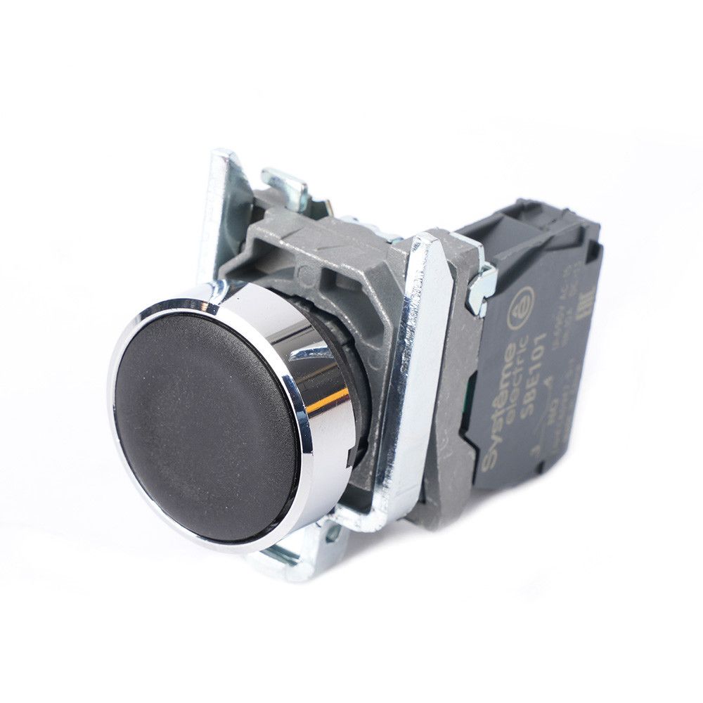 Кнопка SB4 в сборе модульная 22мм черная с возвратом металл 1НО фото