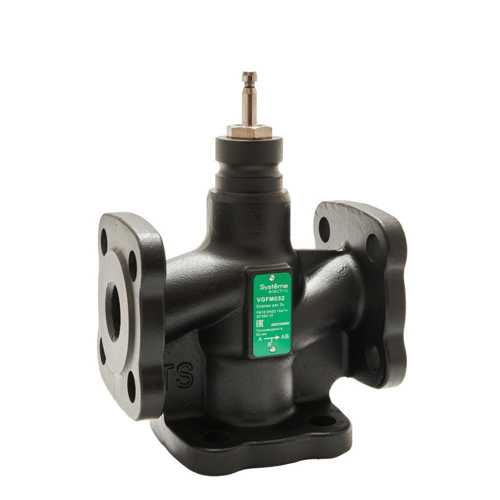 Клапан регулирующий 3-ход смес фланц PN16 DN32 15м³/ч -20…+130°С фото