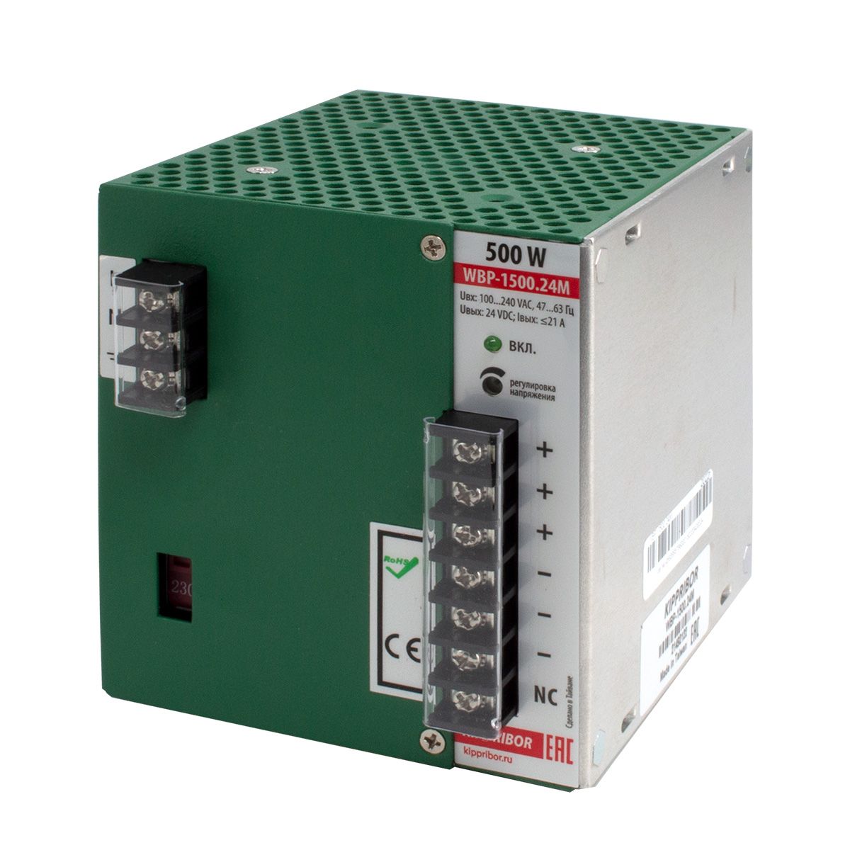 Блок питания =24 В, 500 Вт, на DIN-рейку WBP-1500.24M KIPPRIBOR