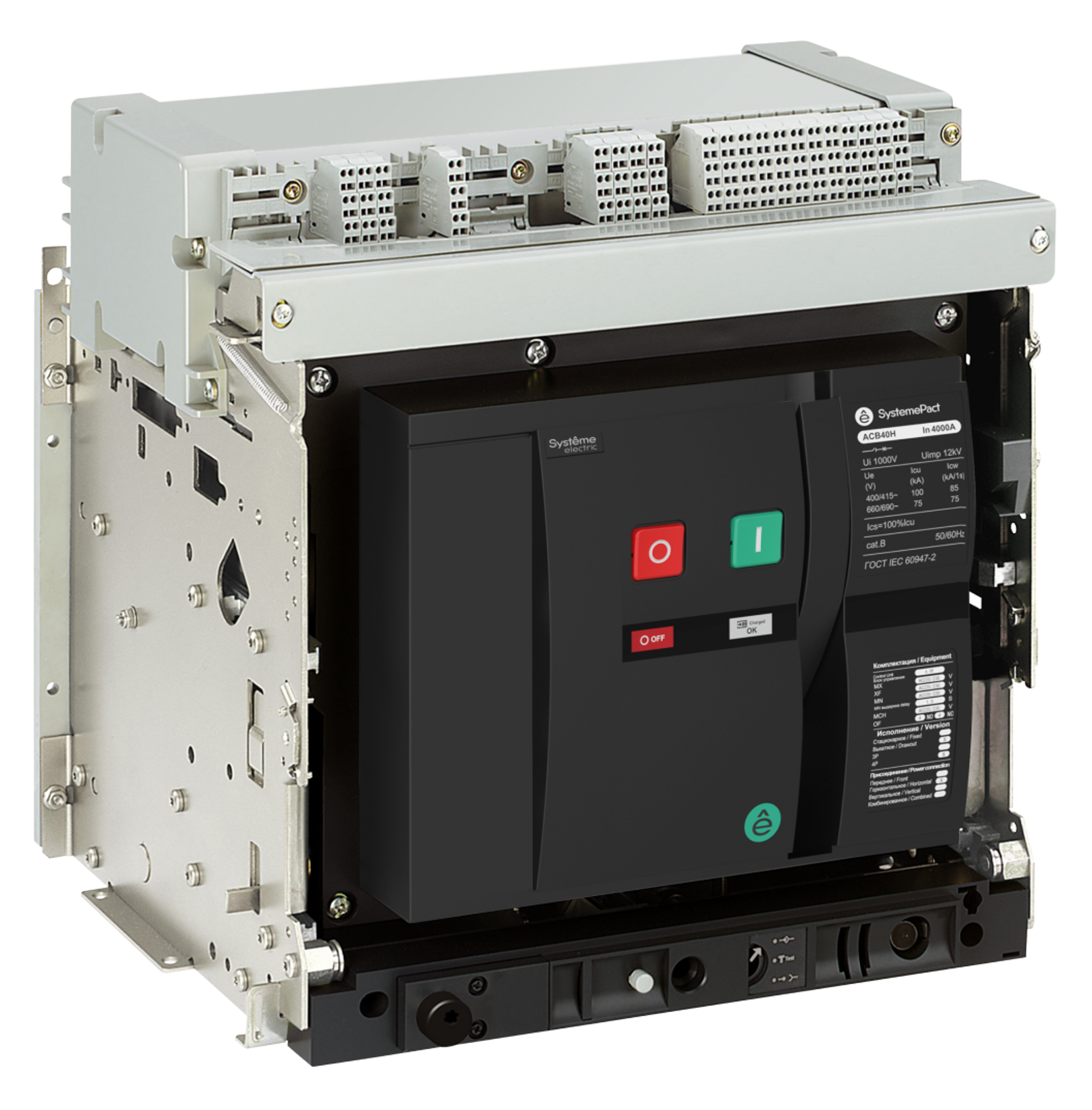 ВОЗДУШНЫЙ ВЫКЛ.-РАЗЪЕД. SYSTEMEPACT ACB40HA 1000A 3P ВЫК,ГП РУЧНОЕ УПР. фото