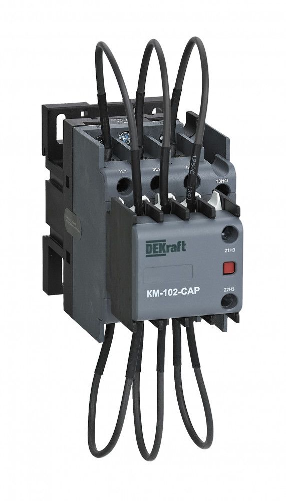 Контактор конденсаторный 30кВАр, 380/400В, AC6b, 2НО1НЗ серии КМ-102-CAP Dekraft