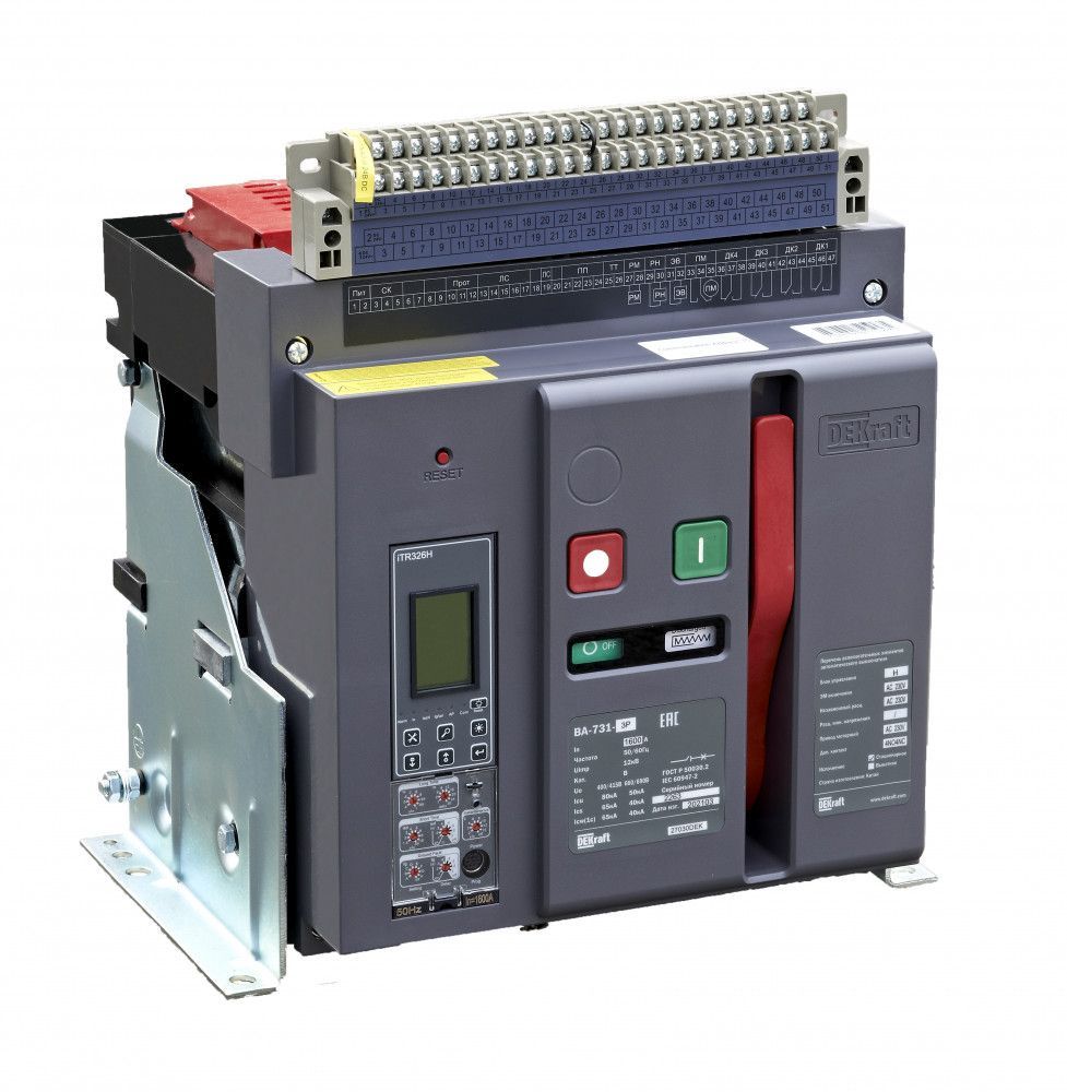 Воздушный авт. выключатель стационарный 3P 2000А 80кА расцепитель Н ВА-731 фото