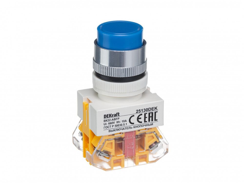 Выкл. кноп. с фикс. ABFP D22 син. 220В ВK-22 фото