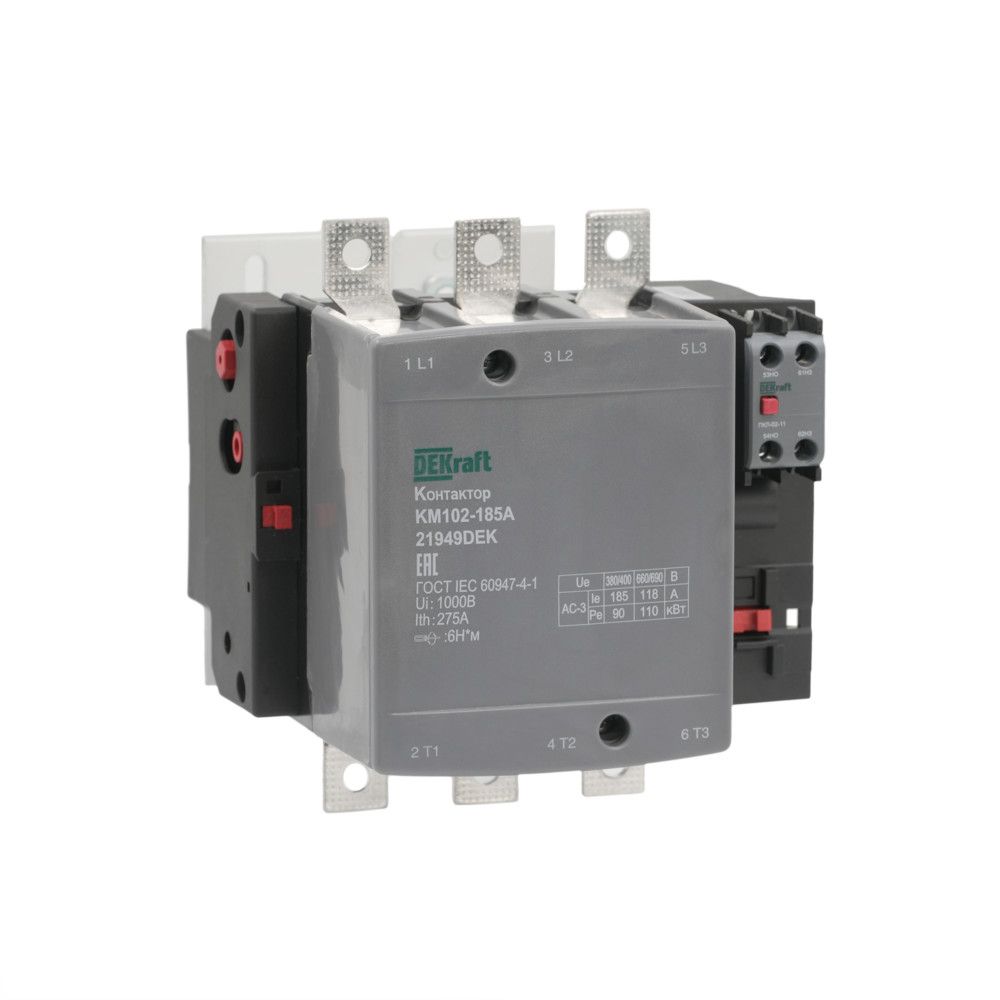 Контактор 185А 220В АС3 АС4 1НО+1НЗ КМ-102 фото