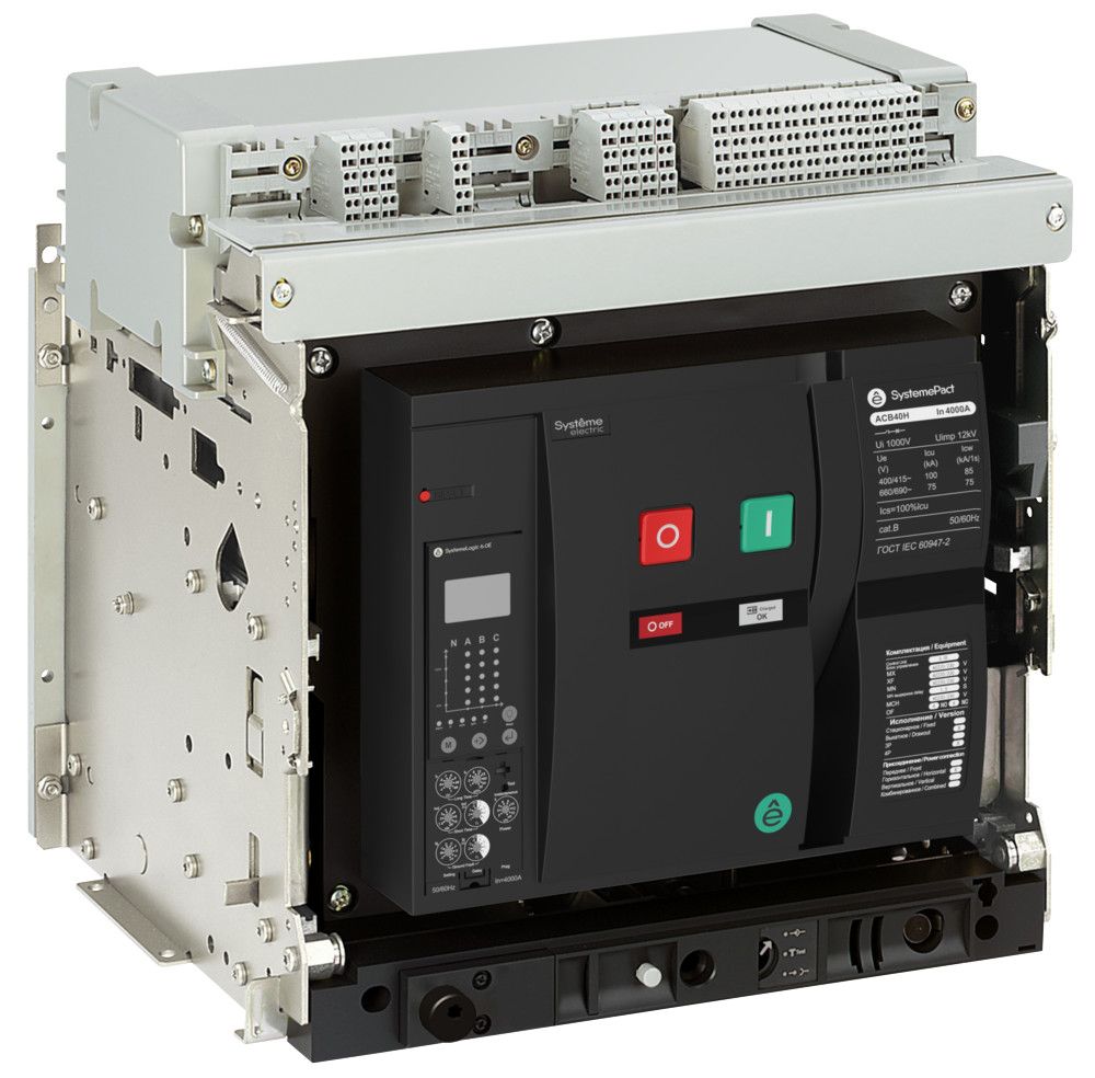 ВОЗДУШНЫЙ АВТ.ВЫКЛ.SYSTEMEPACT ACB40H 800A 3P 6.0H ВЫК,ГП MCH+MX+XF AC230V