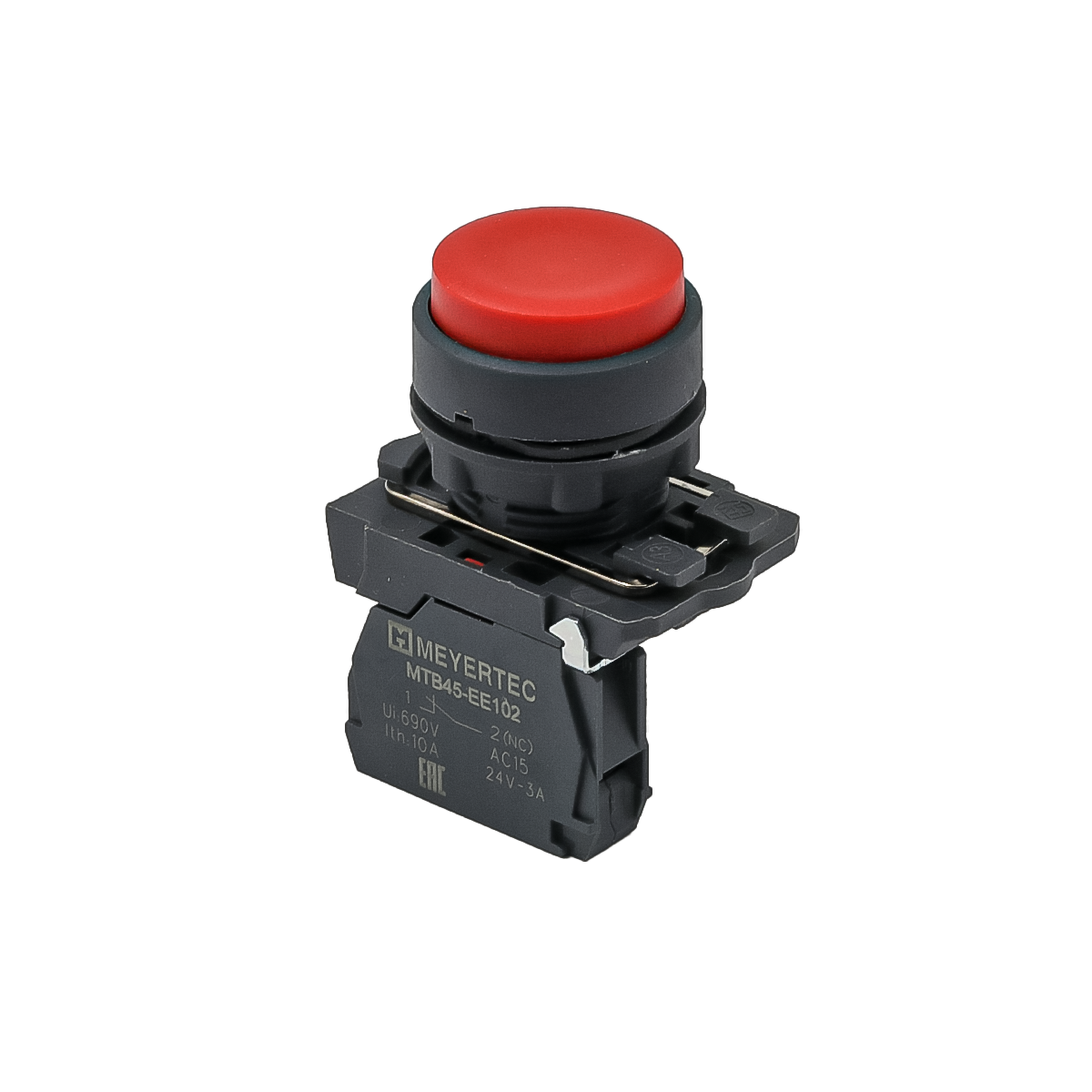 Кнопка выступающая красная,  1NС, IP65, пластик Meyertec MTB5-AL42 фото