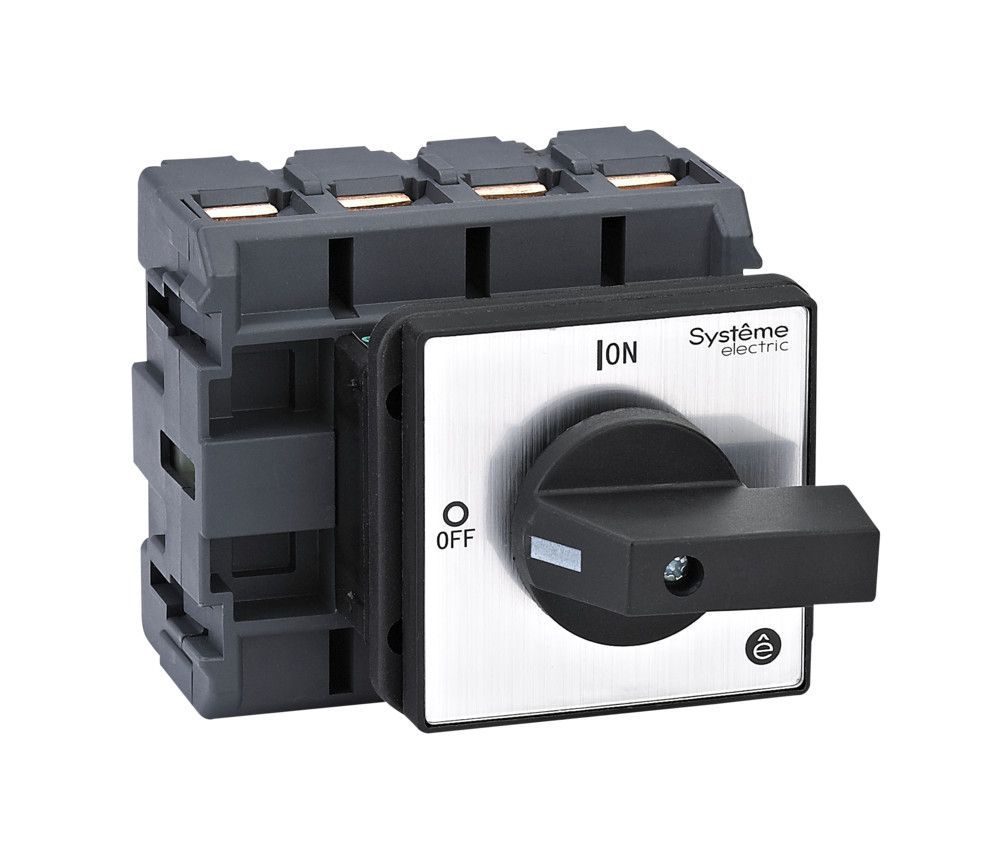 ВЫКЛЮЧАТЕЛЬ-РАЗЪЕДИНИТЕЛЬ 4P 80A IP54 С ЧЁРНОЙ РУКОЯТКОЙ НА ДВЕРЦУ 4 ВИНТАМИ фото