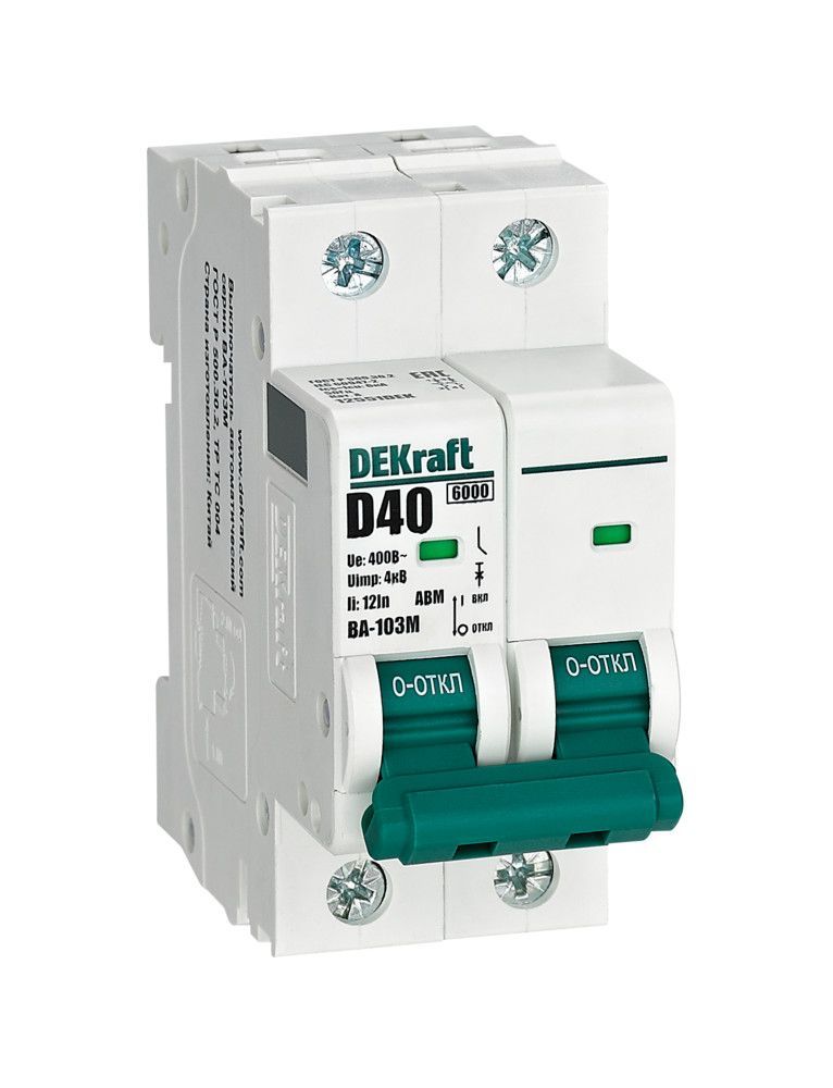 Автоматический выключатель ВА-103М 2P 40А D 6кА без теплозащиты фото