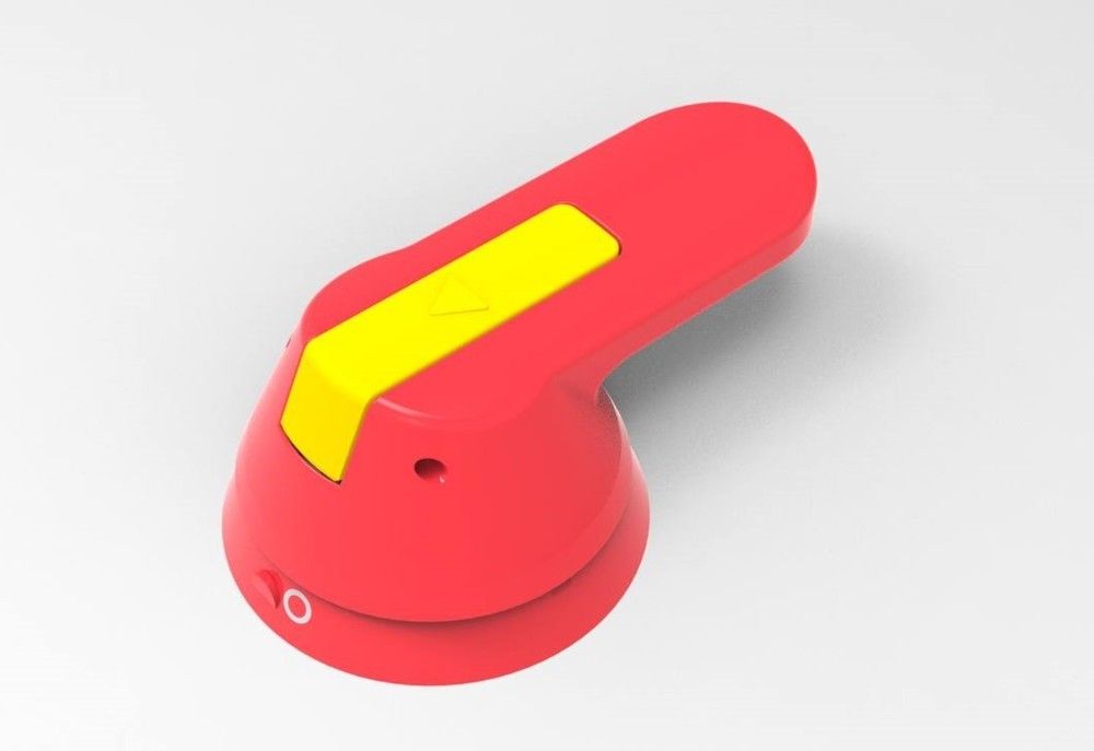 ВЫНОСНАЯ КОРОТКАЯ КРАСНО-ЖЁЛТАЯ ПОВОРОТНАЯ РУКОЯТКА ДЛЯ БОКОВОЙ УСТАНОВКИ НА SD160-250 фото