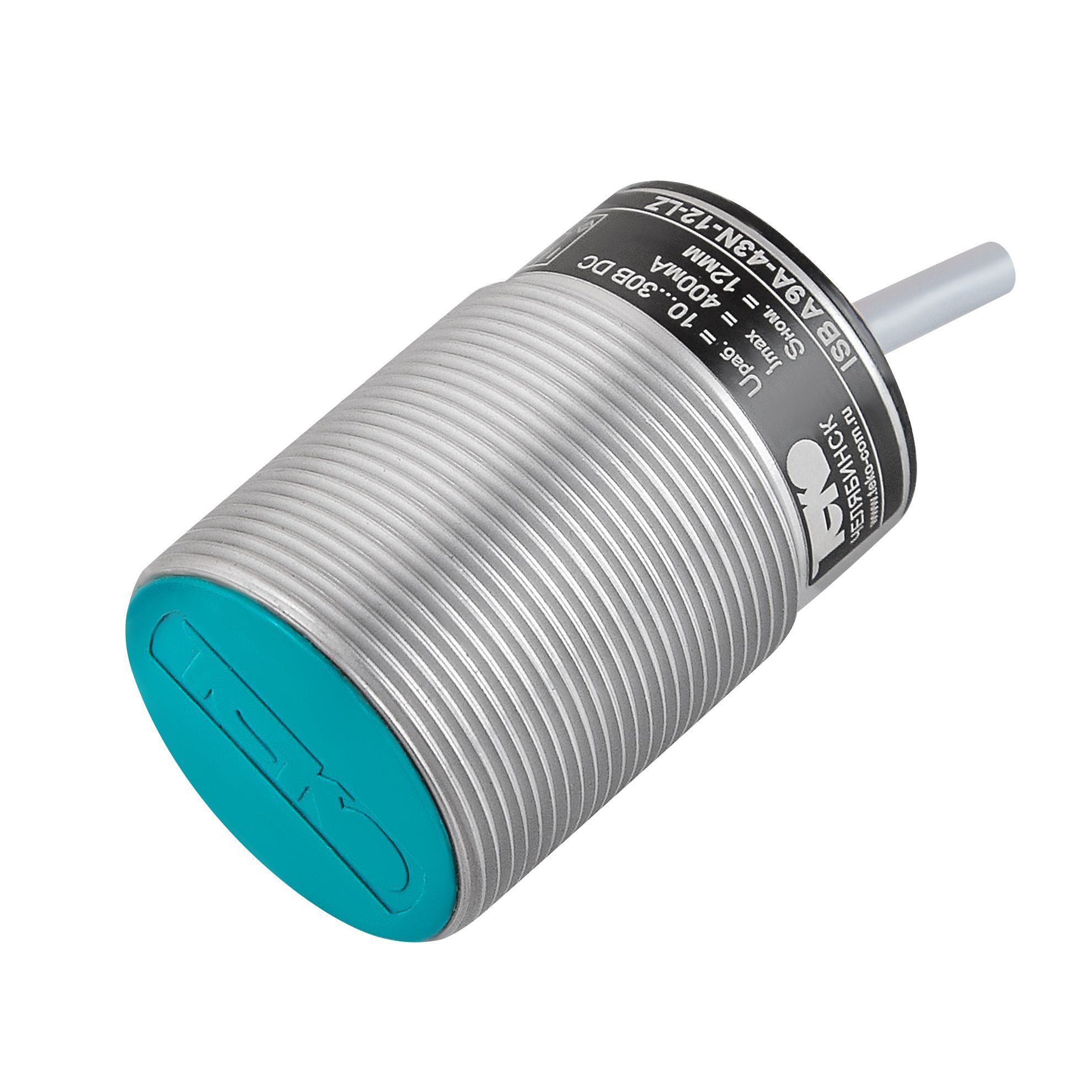 Теко ISB A9A-43N-12-LZ, Индуктивный датчик,Sn=12 мм,корпус М36x1,5 Алюминий заподлицо,10...30DC NO/NC NPN,IP67,кабель фото
