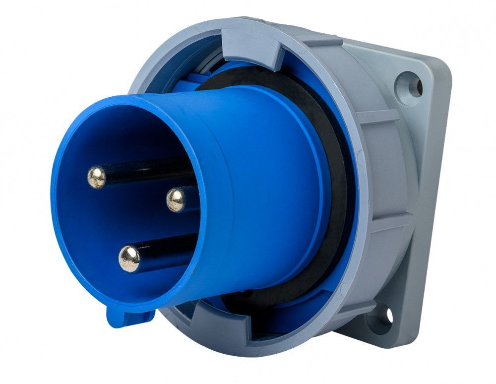 Вилка для скрытой проводки 2Р+РЕ 63А 220В IP67 ВЩ-103 фото
