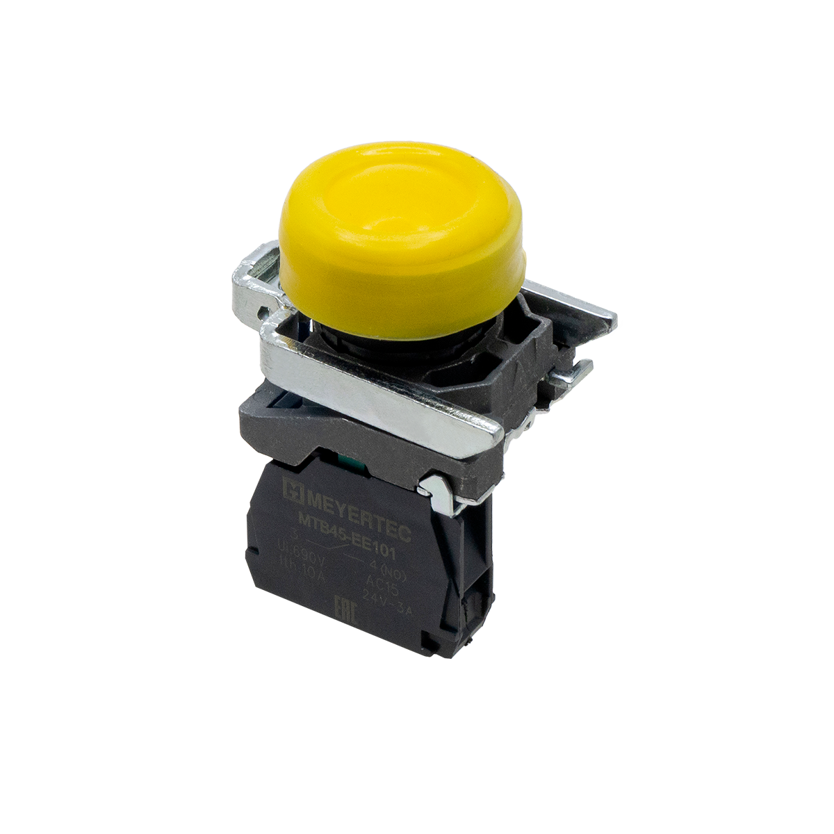 Кнопка желтая в кожухе, 1NO, IP66, металл Meyertec MTB4-BP51