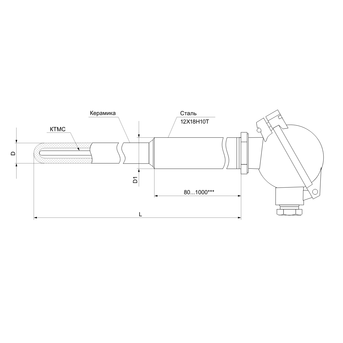 ДТПХхх5 термопары на основе КТМС высокотемпературные и химически стойкие модульные ОВЕН ДТПN155-0919.500.1 фото