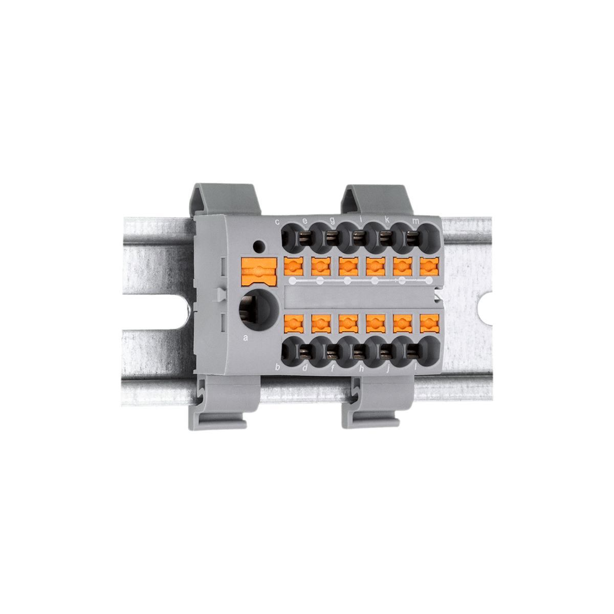 Клемма push-in распределительная с питанием, 6 мм²/12x2.5 мм², серая, Meyertec MTP-RPD6/12x2.5