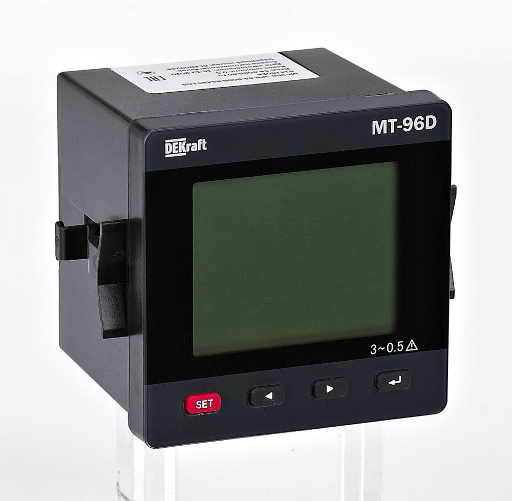 Мультиметр цифровой 96х96мм трехфазный, вход 100В 1А, RS485, LCD-дисплей МТ-96D фото