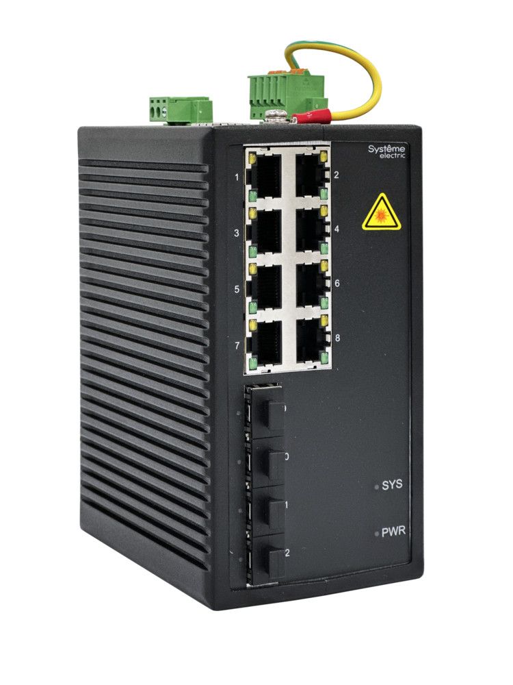 Управляемый промышленный коммутатор Ethernet L2, 8x10/100/1000BaseT, 4x100/1000BaseX SFP фото