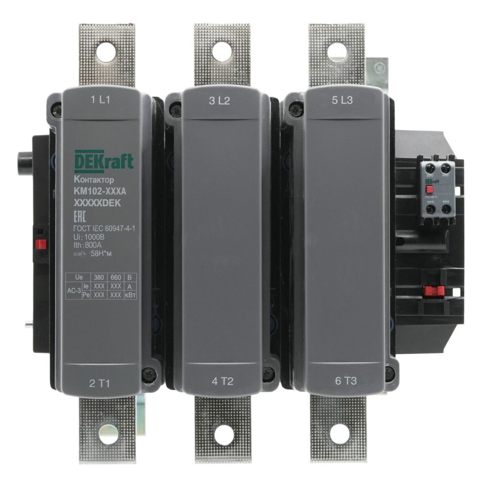 Контактор 800А 380В АС3 АС4 1НО+1НЗ КМ-102 фото