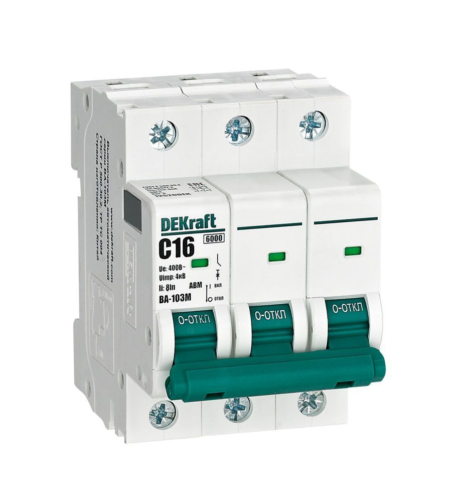 Автоматический выключатель ВА-103М 3P 16А C 6кА без теплозащиты фото