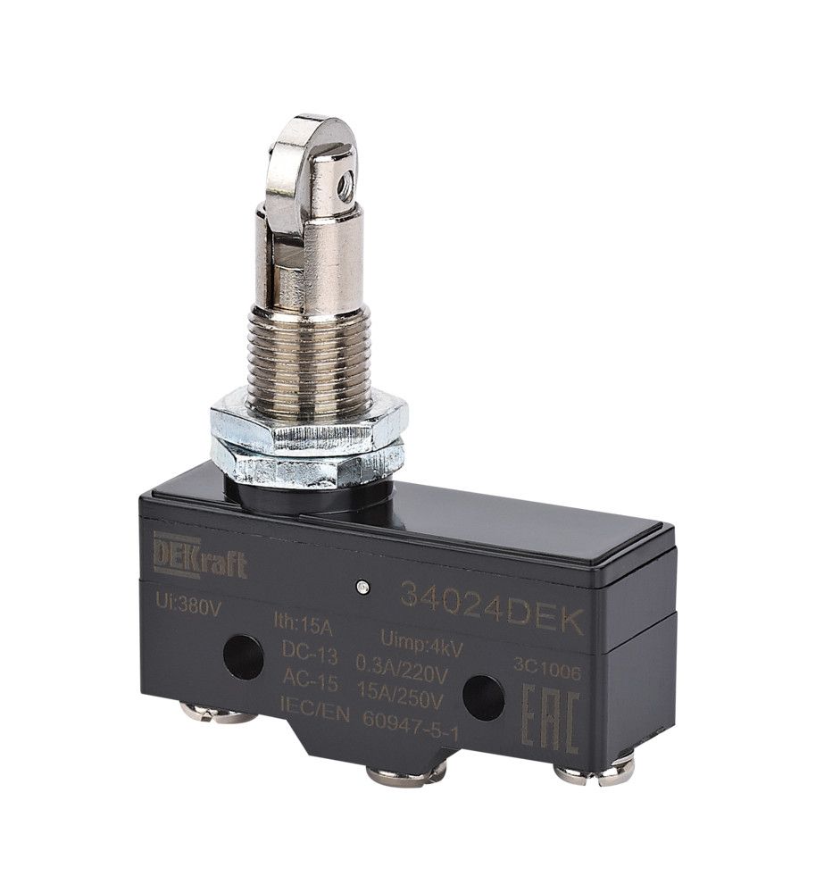 Миниатюрный конц. вык. 1НО1НЗ рертикально установленный роликовый плунжерный тип фото