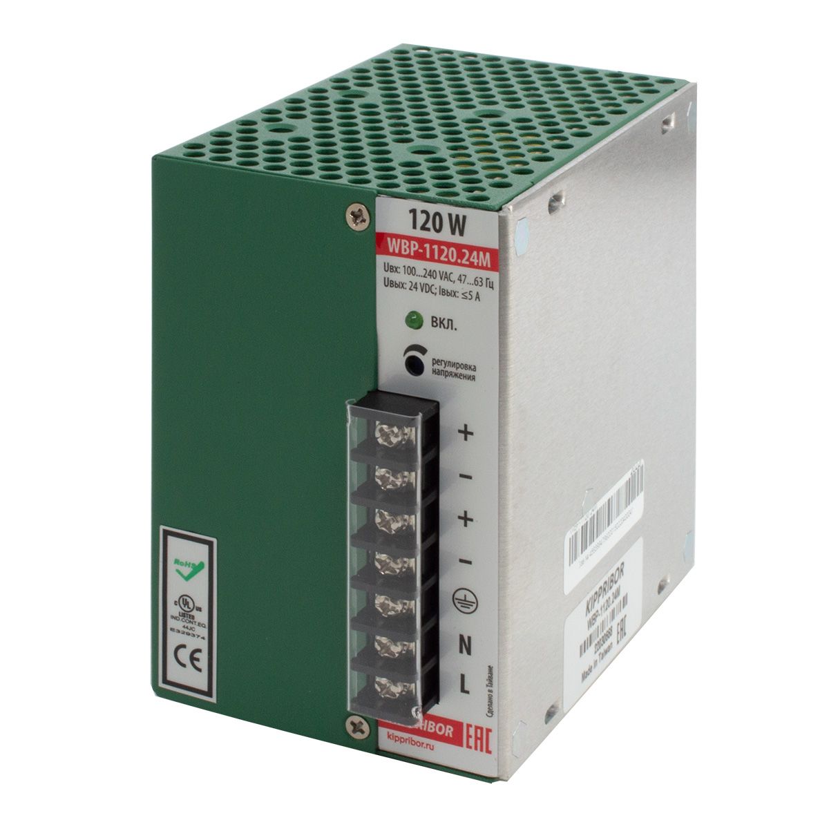 Блок питания =24 В, 120 Вт, на DIN-рейку WBP-1120.24M KIPPRIBOR