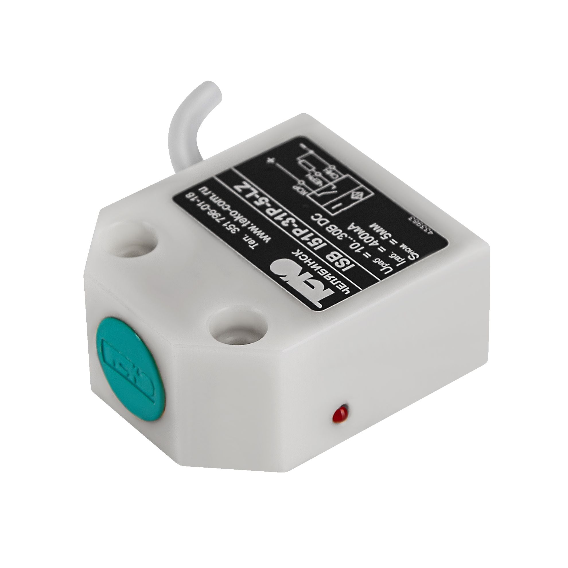 Теко ISB I51P-31P-5-LZ, Индуктивный датчик,Sn=5 мм,корпус  Пластик заподлицо,10...30DC NO PNP,IP67,кабель