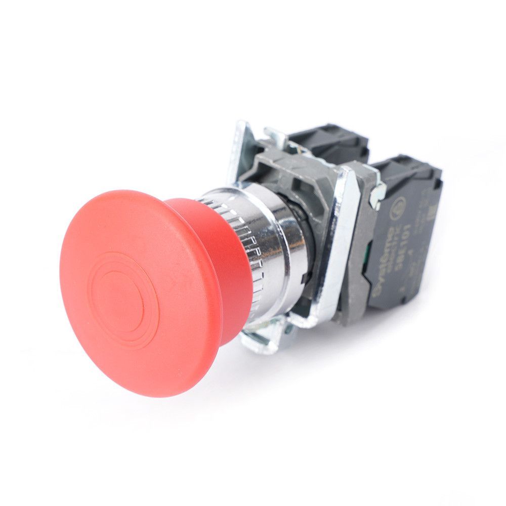 Кнопка аварийного останова SB4 в сборе 22мм 40мм тяни-толкай металл 1НО+1НЗ фото