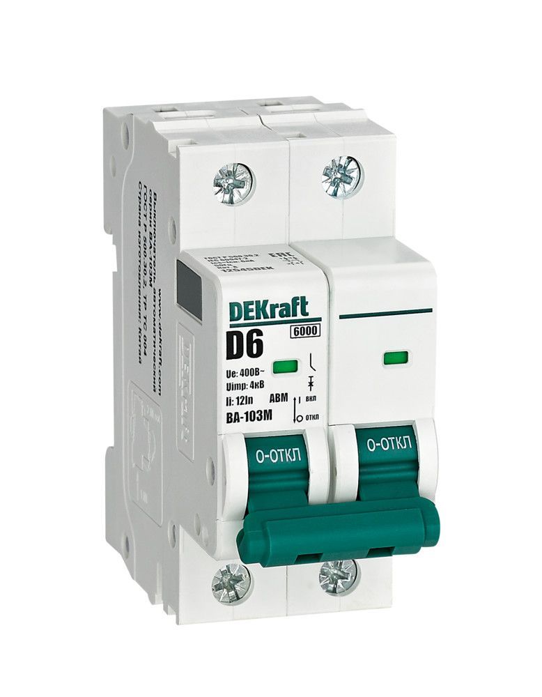 Автоматический выключатель ВА-103М 2P 6А D 6кА без теплозащиты фото