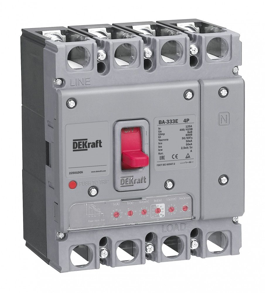Силовой авт. выключатель с электрон. расц. 4P 160А 50кА ВА-333E фото