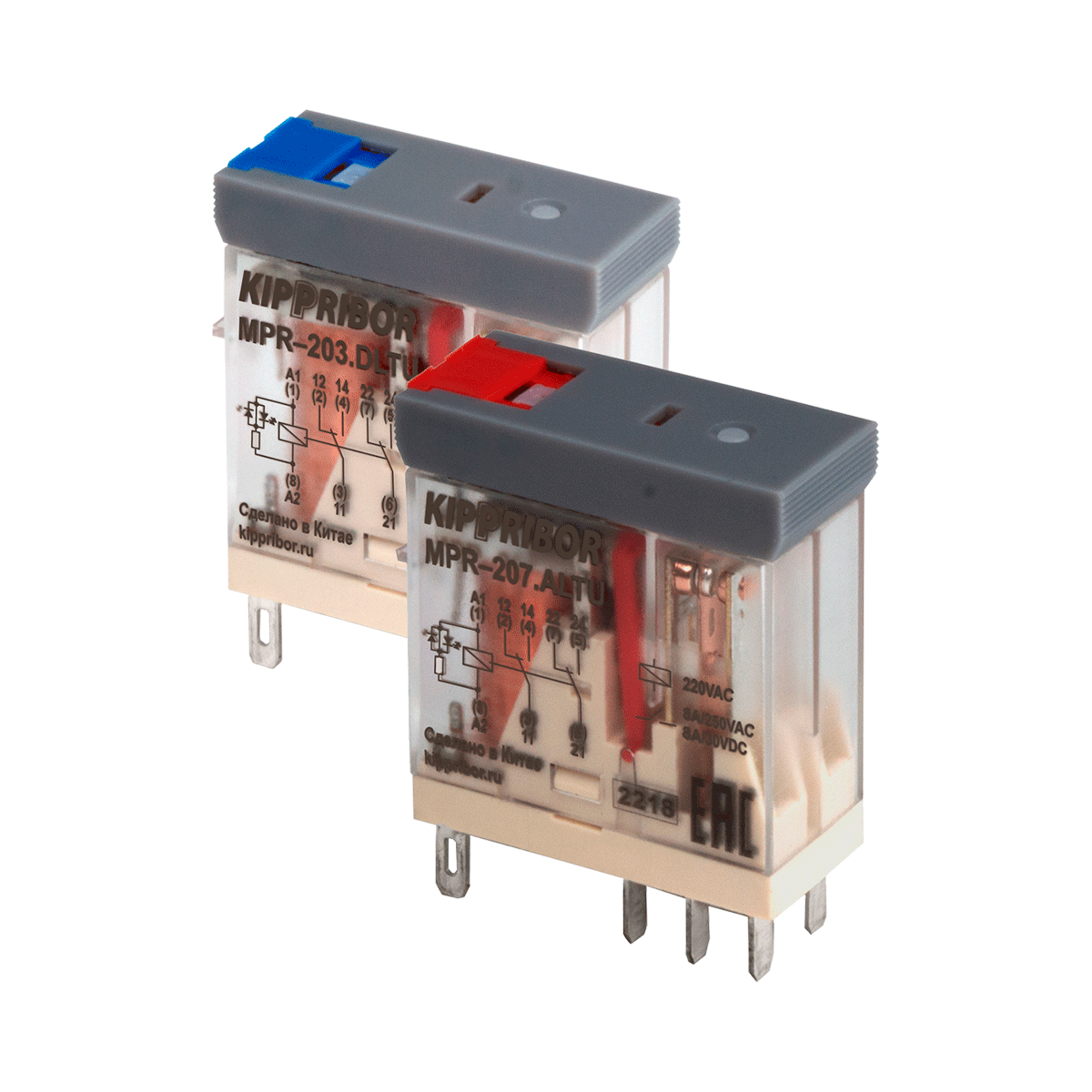 Промежуточные реле KIPPRIBOR серии MPR в компактном корпусе (2-контактные) ОВЕН MPR-207.ALTU