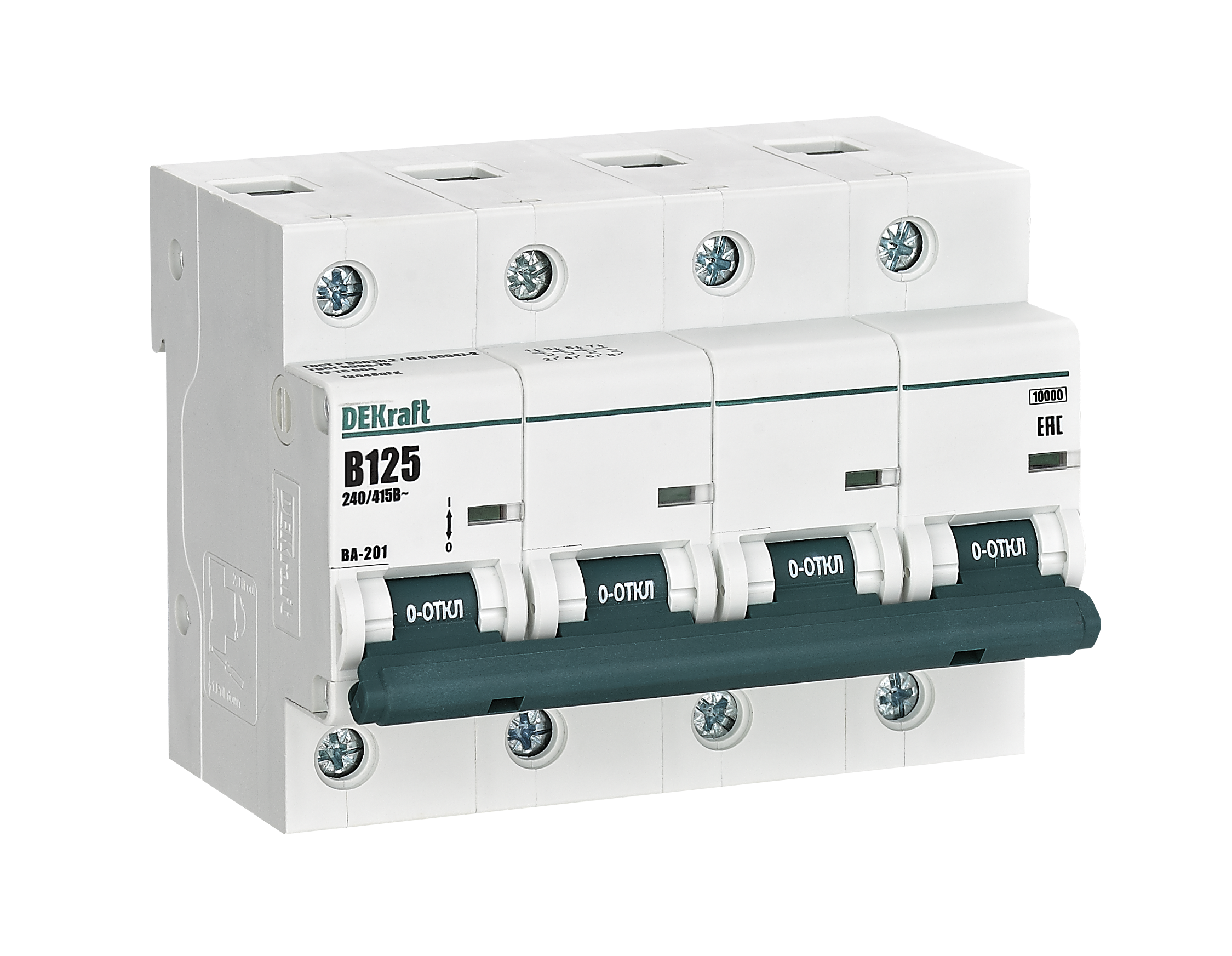 Автоматический выключатель ВА-201 4P 125А B 10кА фото