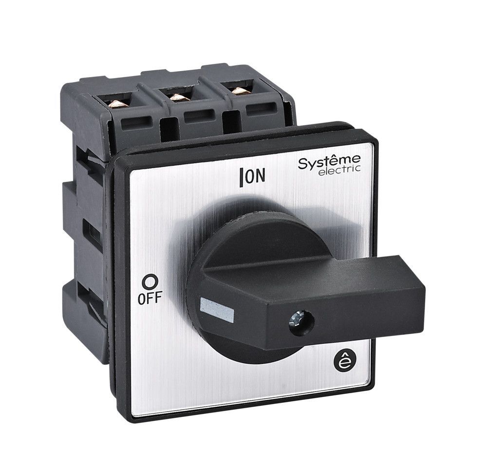 ВЫКЛЮЧАТЕЛЬ-РАЗЪЕДИНИТЕЛЬ 3P 40A IP54 С ЧЁРНОЙ РУКОЯТКОЙ НА ДВЕРЦУ 4 ВИНТАМИ фото