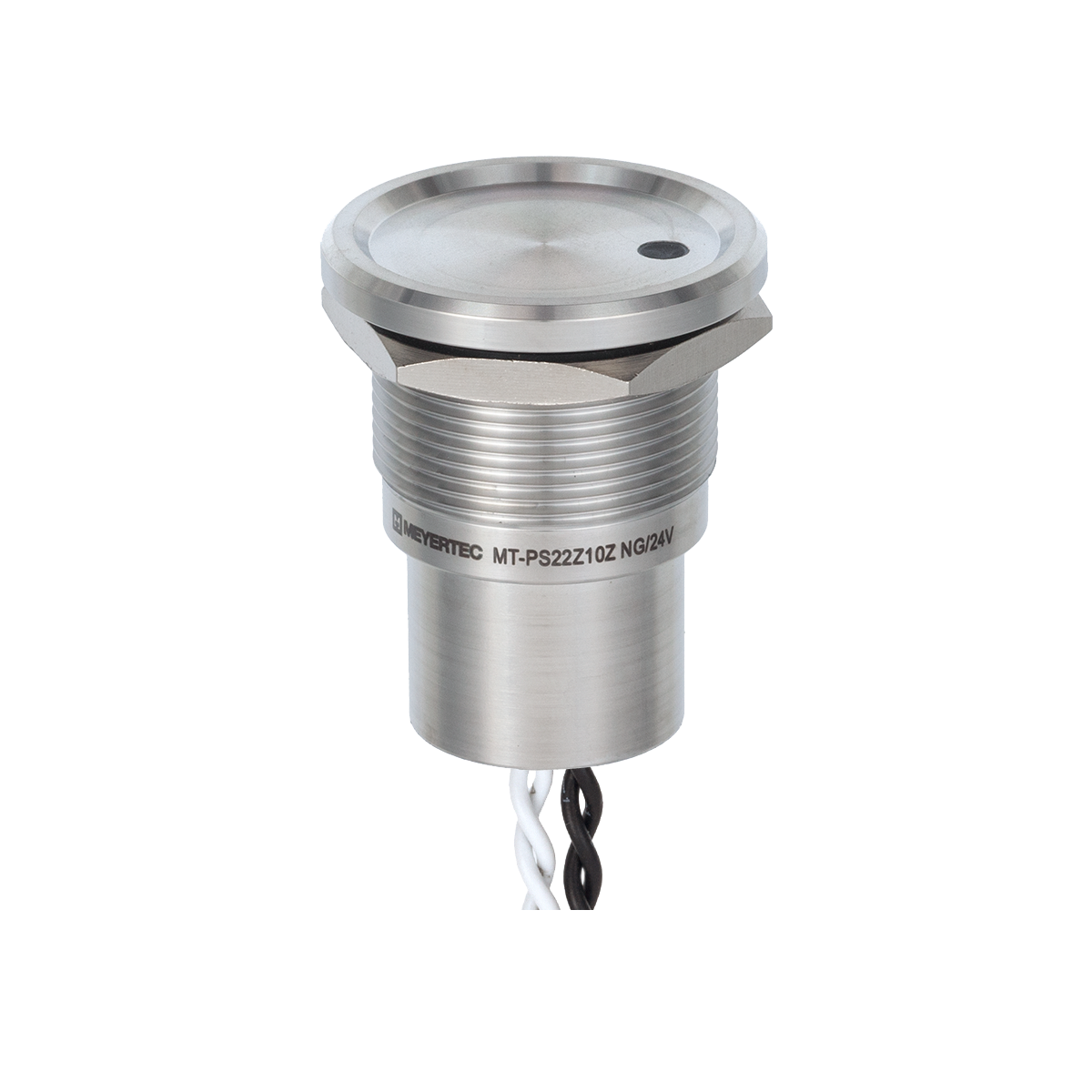 Пьезокнопка, Ø22 мм, подсветка точкой (-/зеленая), NO, с фиксацией, 24В AC/DC, IP68 фото