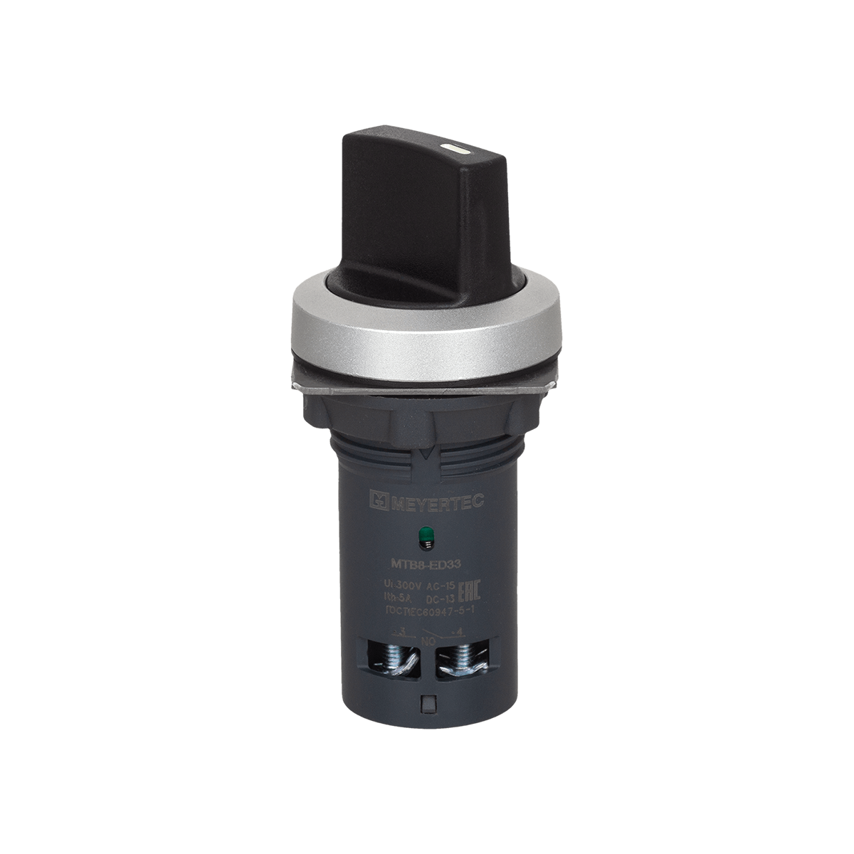 Переключатель на 3 положения, с фиксацией, короткая ручка, 2NO, IP65, пластик Meyertec MTB8-ED33 фото