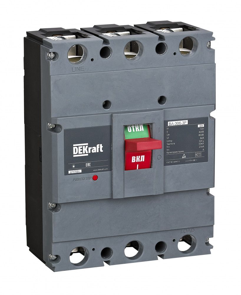 Силовой авт. выключатель 3P 800А 50кА ВА-306 фото