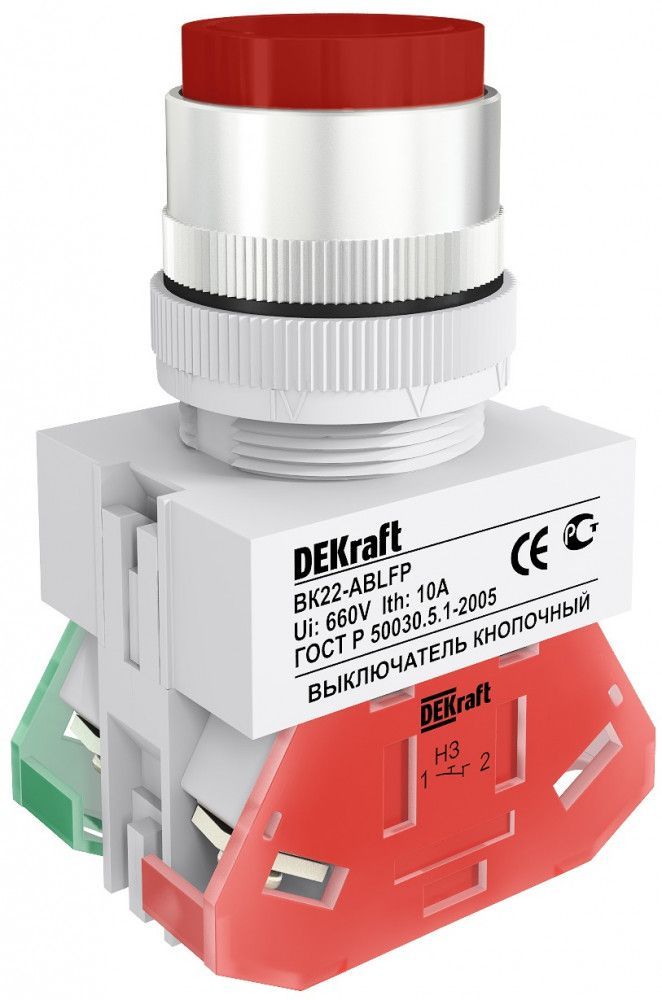 Выкл. кноп. ABLFP D22 КРАСНЫЙ 220В ВK-22 фото