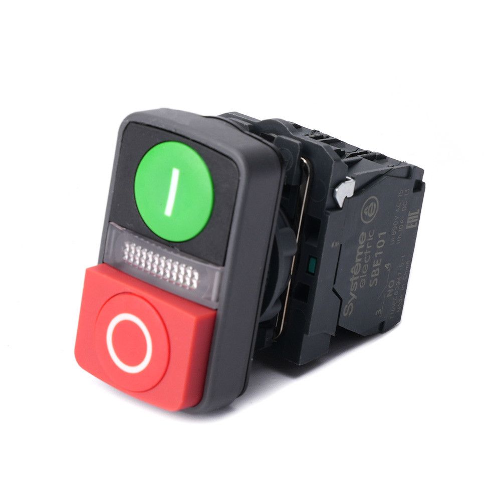 Кн двойн SB5 в сборе модуль 22мм з"I"+сиг ламп+кр выст"О" пластик 230ВАС 1НО+1НЗ фото